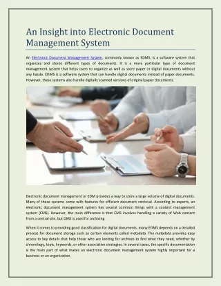 an insight into electronic document management
