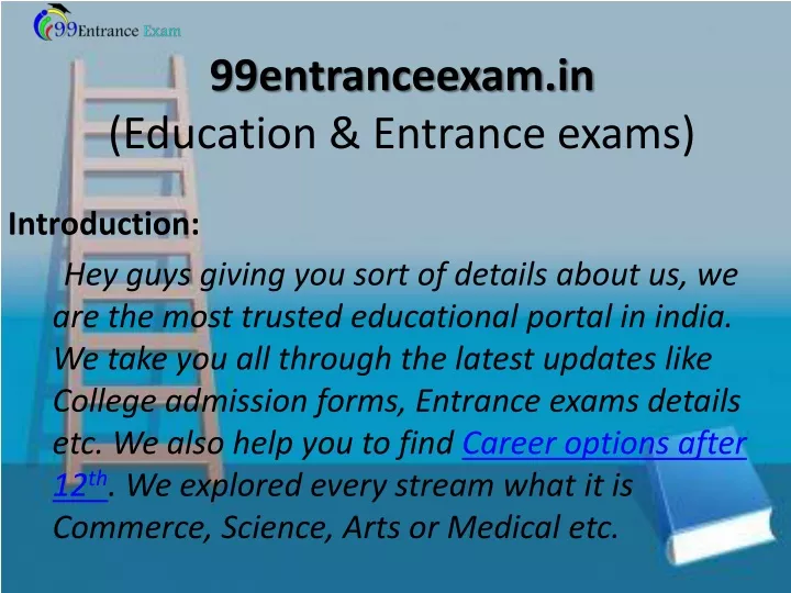 99entranceexam in education entrance exams