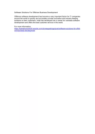 software solutions for offshore business