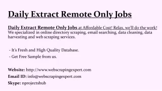 daily extract remote only jobs