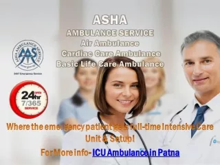 Confirm ICU Ambulance Services from Patna Instantly | ASHA