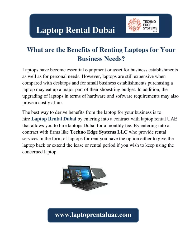 laptop rental dubai