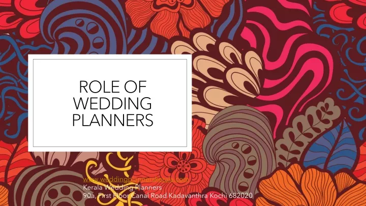 role of wedding planners