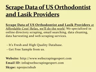 scrape data of us orthodontist and lasik providers