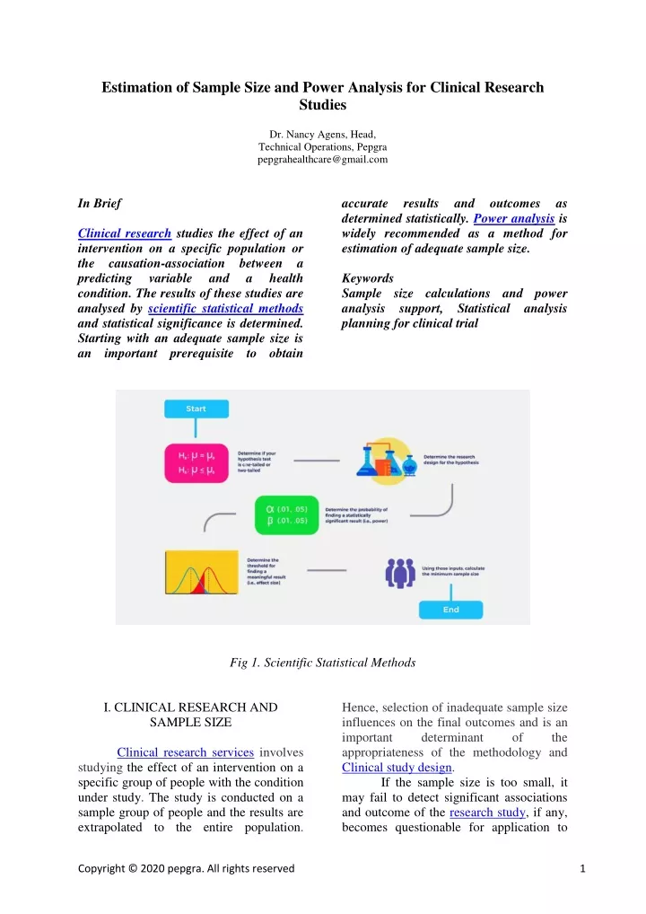 estimation of sample size and power analysis