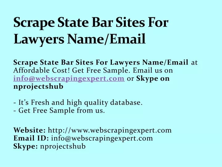 scrape state bar sites for lawyers name email