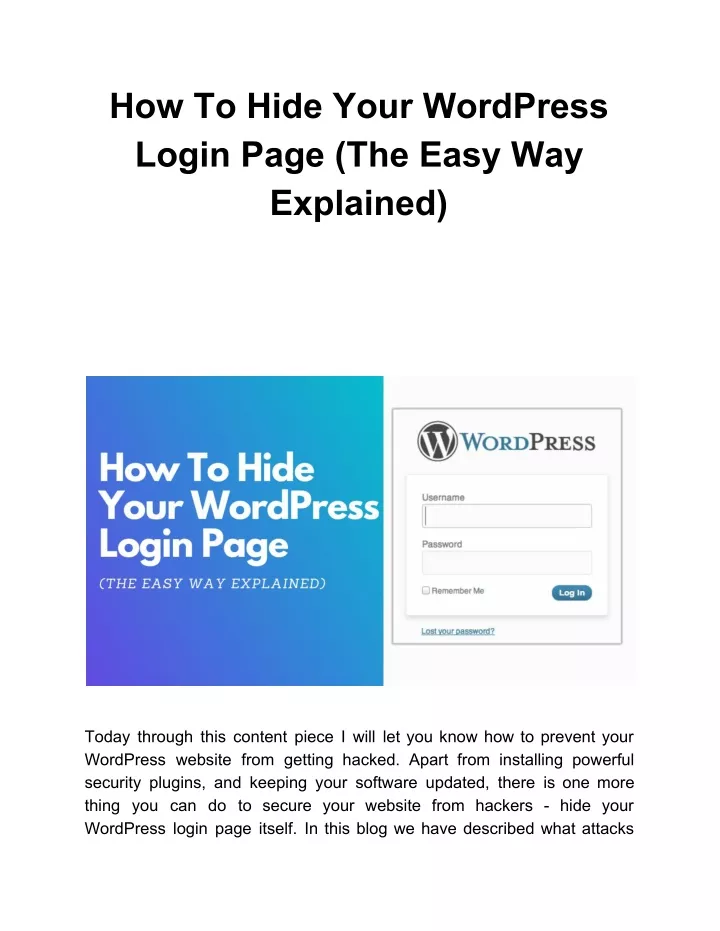 how to hide your wordpress login page the easy