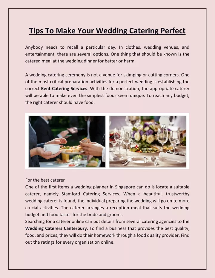 tips to make your wedding catering perfect