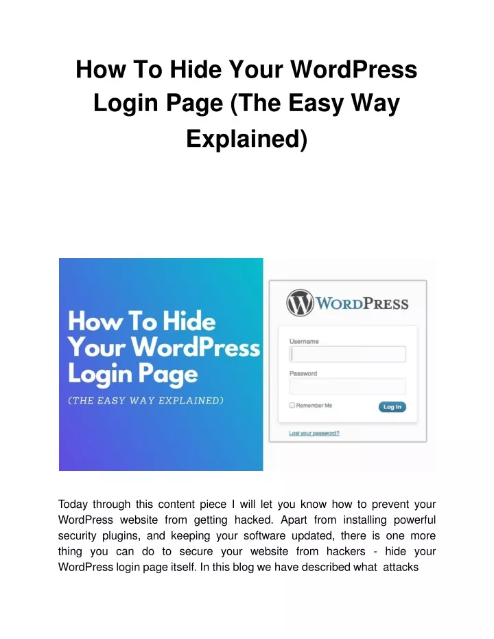 how to hide your wordpress login page the easy way explained