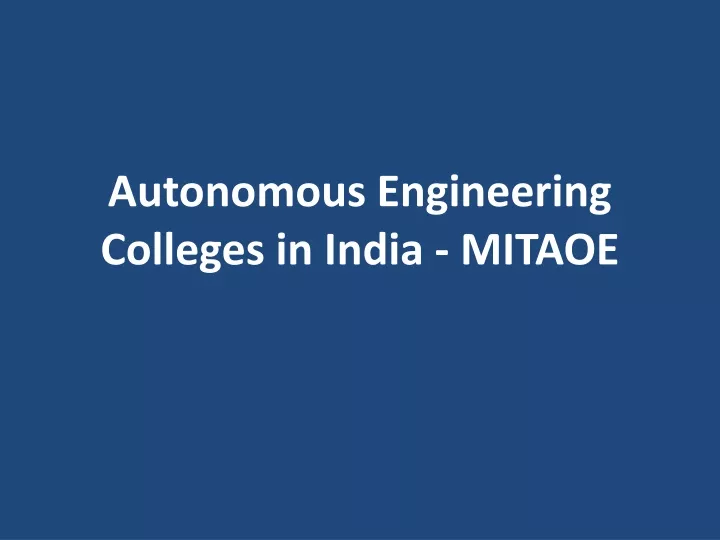 autonomous engineering colleges in india mitaoe