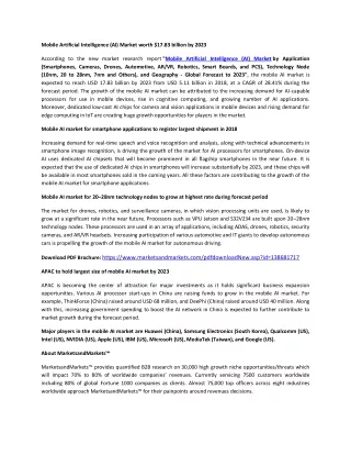 mobile artificial intelligence ai market worth