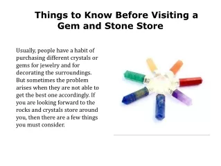 Things to Know Before Visiting a Gem and Stone Store