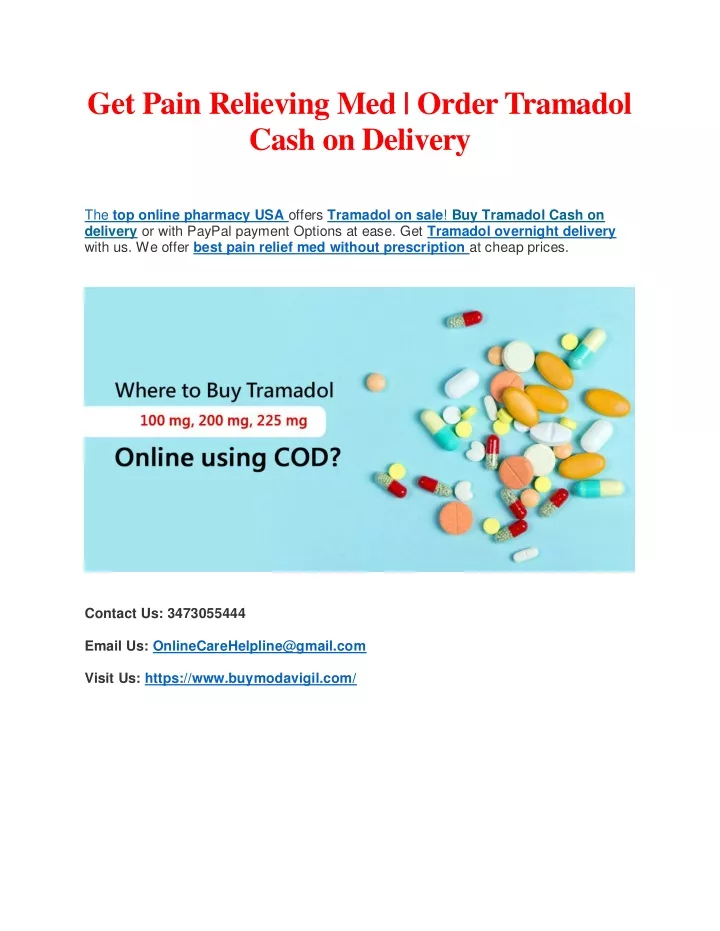 get pain relieving med order tramadol cash