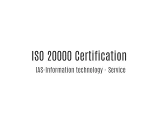 ISO 20000 Certification