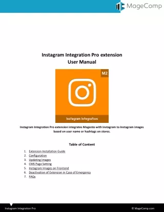 instagram integration pro extension user manual