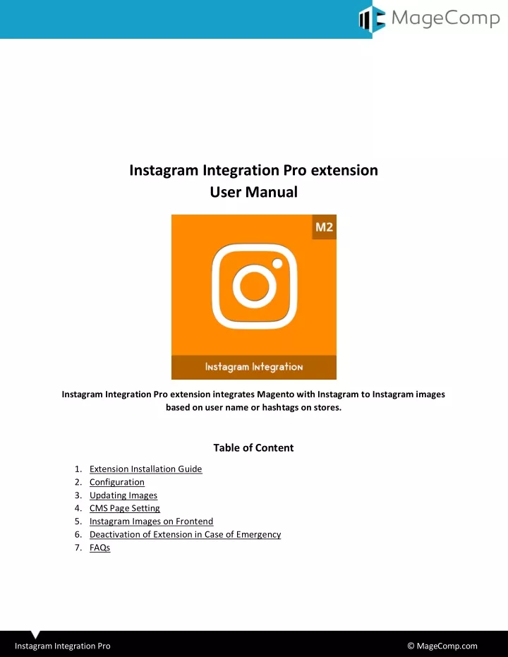 instagram integration pro extension user manual