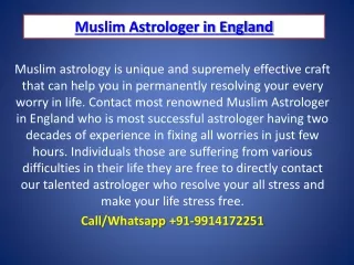 Muslim Astrologer in England  91-9914172251