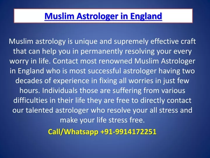 muslim astrologer in england