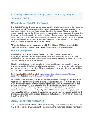 ai training dataset market size by type