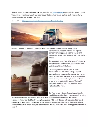 we help you to find general transport