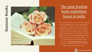 The most leading book publishing house in India