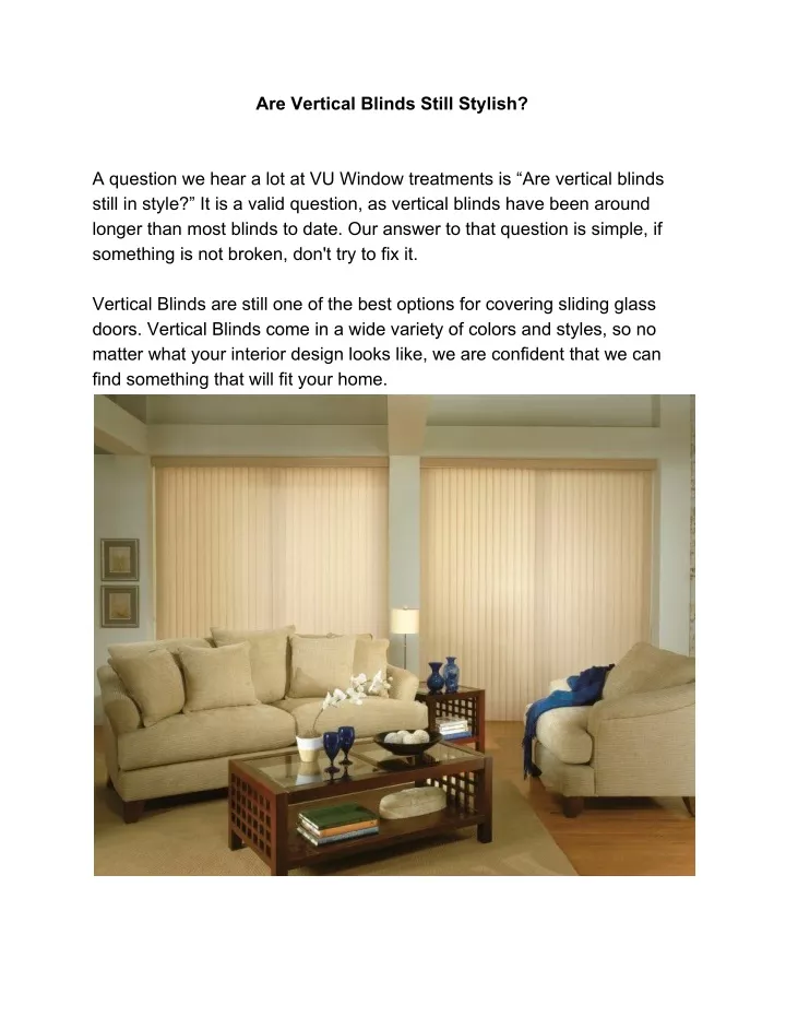 are vertical blinds still stylish