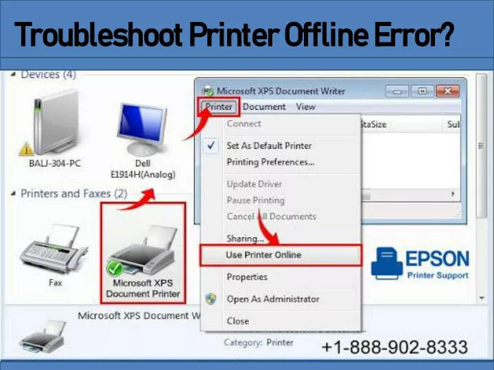 troubleshoot printer offline error