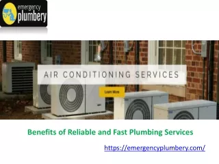 Benefits of Reliable and Fast Plumbing Services