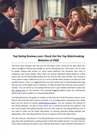 Top Dating Reviews.com: Check Out the Top Matchmaking Websites of 2020
