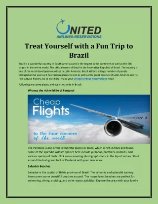 Treat Yourself with a Fun Trip to Brazil