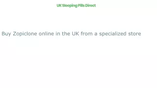Buy Zopiclone online in the UK from a specialized store