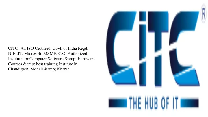 citc an iso certified govt of india regd nielit