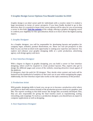 5 graphic design career options you should