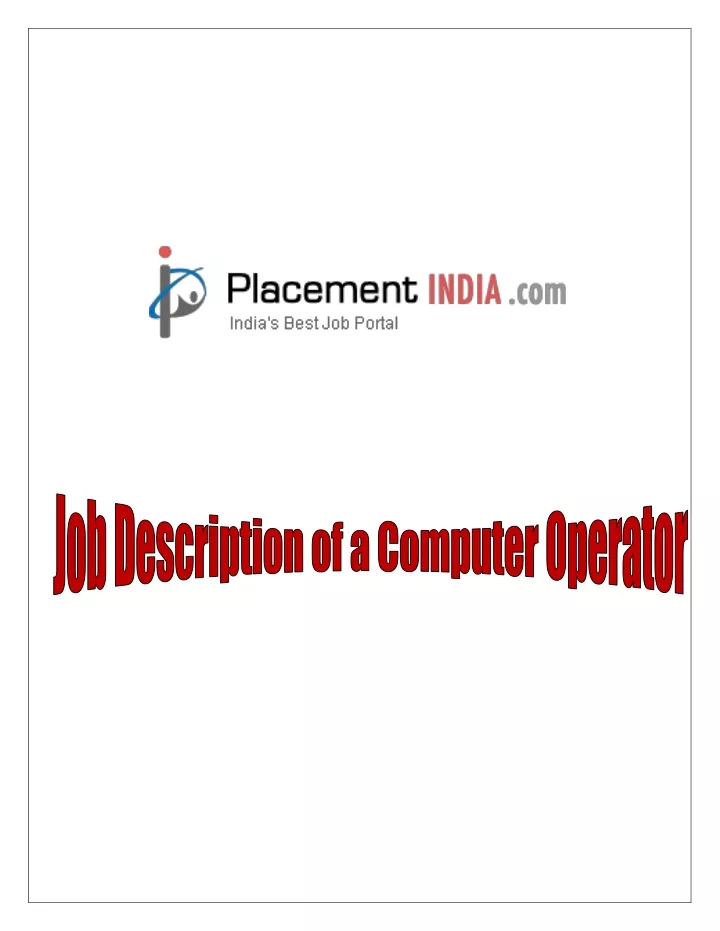 presentation operator jobs