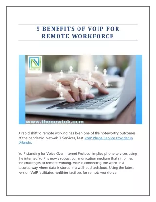 5 Benefits of VoIP for Remote Workforce