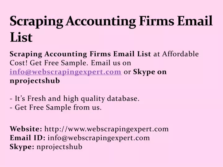 scraping accounting firms email list