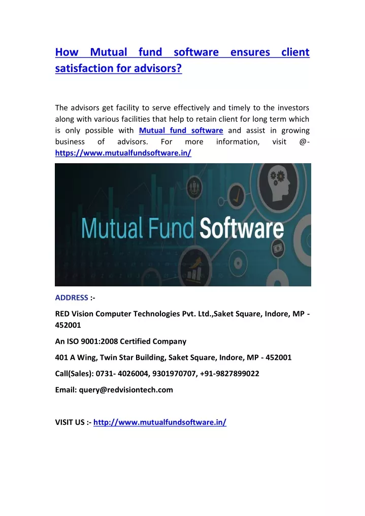 how mutual fund software ensures client