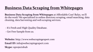 business data scraping from whitepages