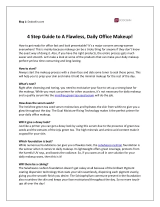 4 Step Guide to A Flawless, Daily Office Makeup!