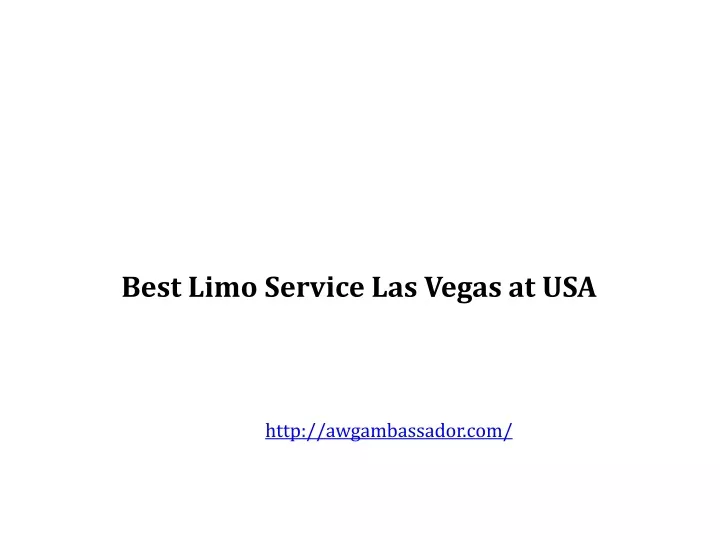 best limo service las vegas at usa