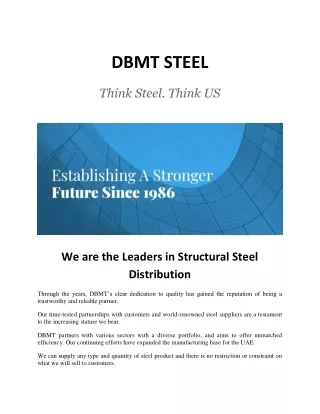 DBMT Steel is one of the largest distributors of structural steel