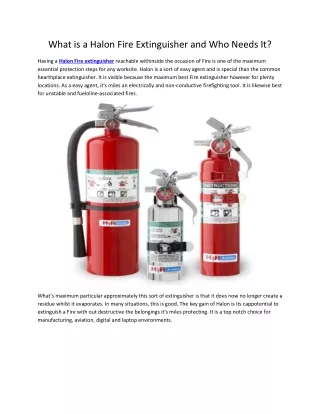 what is a halon fire extinguisher and who needs it