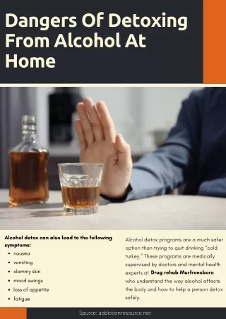 dangers of detoxing from alcohol at home