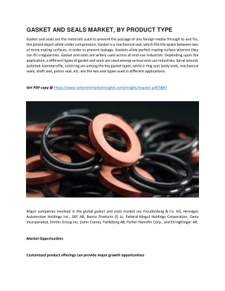 GASKET AND SEALS MARKET, BY PRODUCT TYPE
