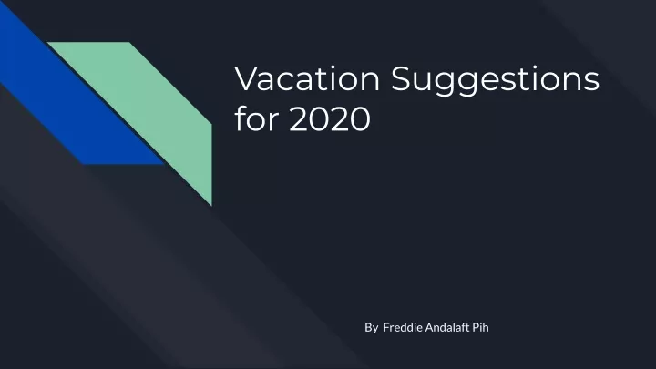 vacation suggestions for 2020