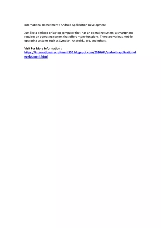 international recruitment android application
