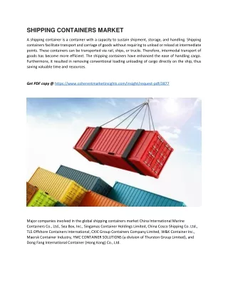 SHIPPING CONTAINERS MARKET
