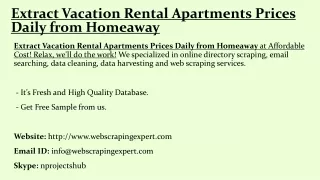 Extract Vacation Rental Apartments Prices Daily from Homeaway