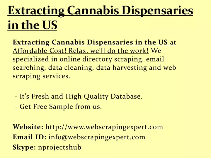 extracting cannabis dispensaries in the us