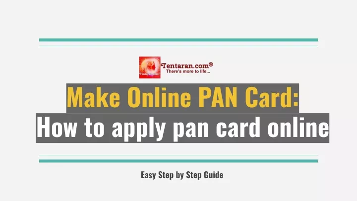 make online pan card how to apply pan card online